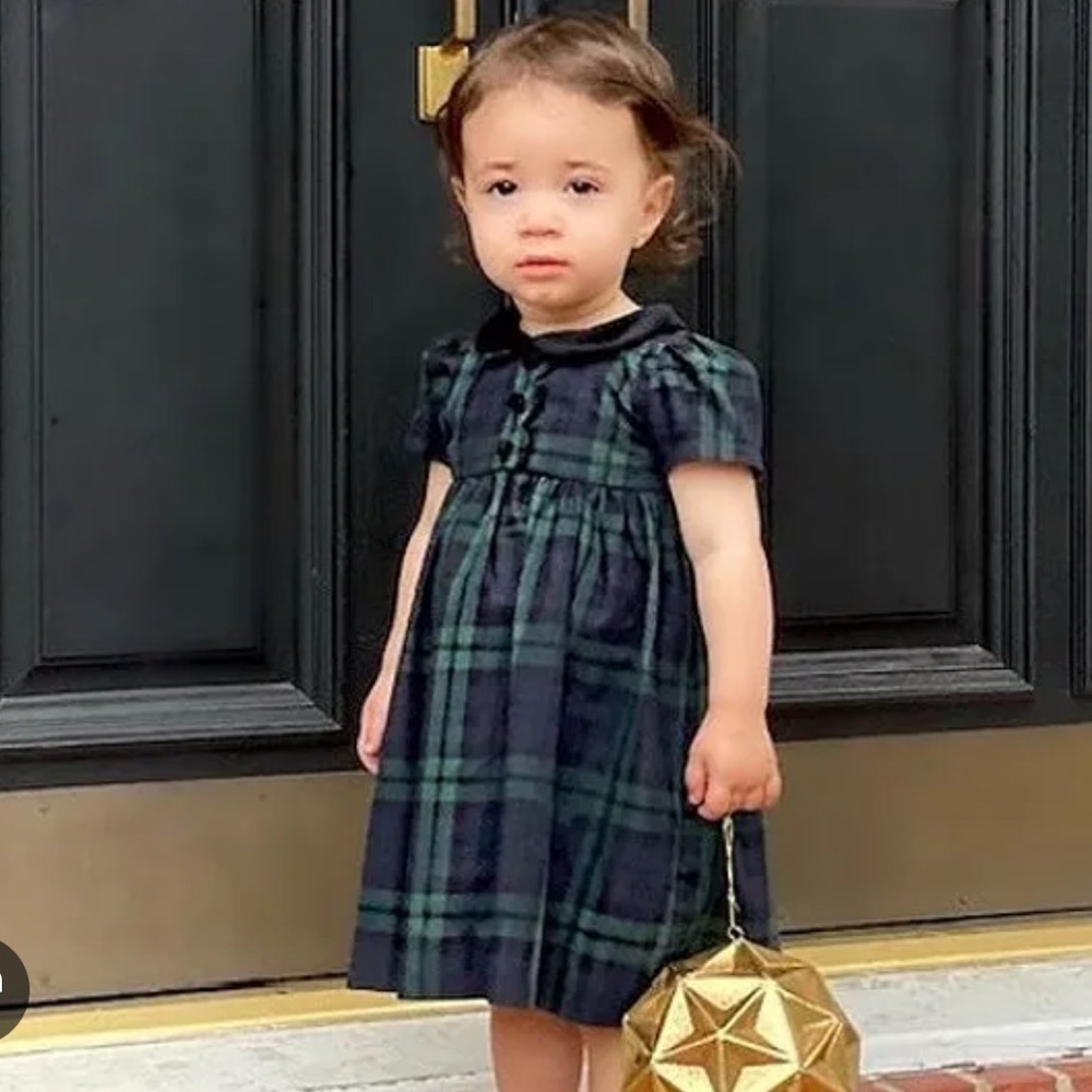 Edgehill Collection Peter Pan Collar Holiday Plaid Dress